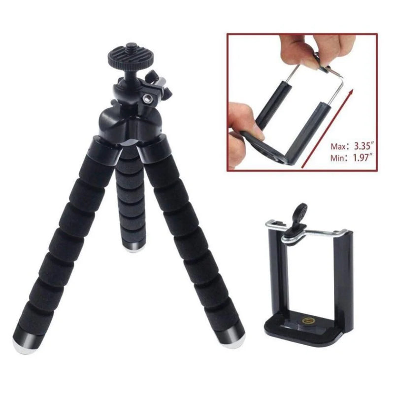Tripé Flexível com Suporte para Celular - Ajustável - Função Selfie