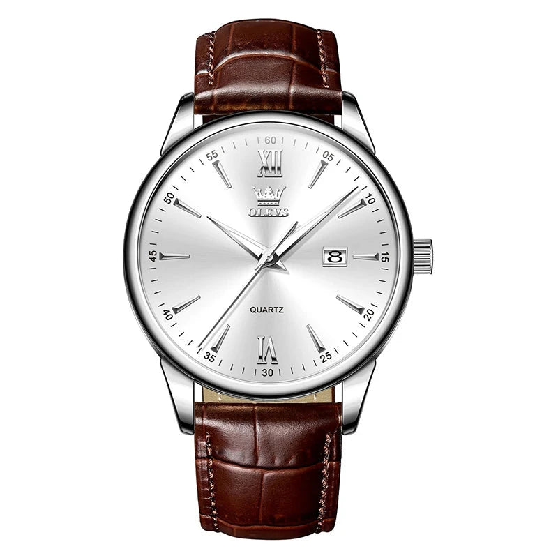 Relógio pulseira de couro -Classico