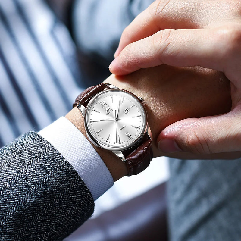 Relógio pulseira de couro -Classico