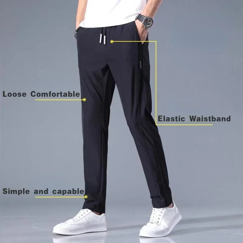 Calça Masculina  de Seda Masculina - Malha Respirável